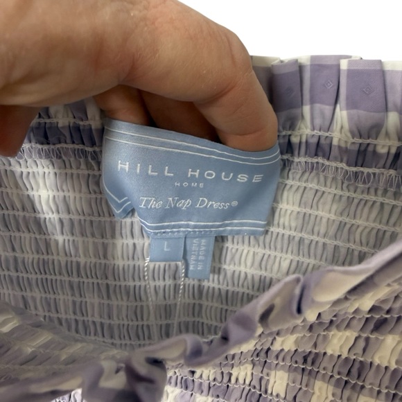 Hill House The Ellie Nap Midi Dress Lilac Jacquard Check Size Large - Picture 5 of 8